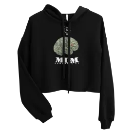 MDM Money On My Mind White Text Crop Hoodie